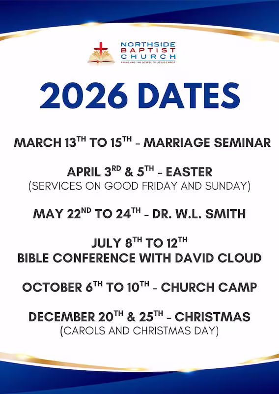 Key Dates for 2026 - Conferences & Services